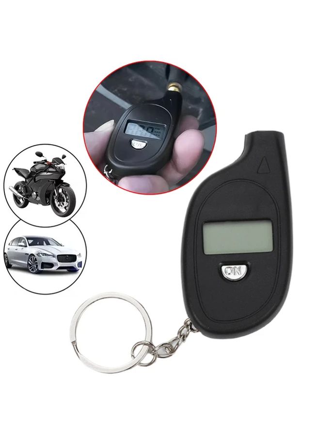 Mini Digital Tire Pressure Gauge Black LCD Display Keychain Essential Auto Motorcycle Accessory - Image 3
