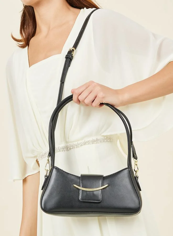 Styli Wide Belted Design Dual Strap Shoulder Bag