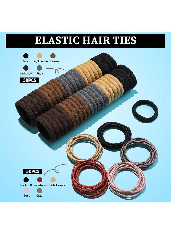 FANDAMEI FANDAMEI Hair Accessories Kit - Elastic Hair Ties, Cotton Bands, Rubber Bands, Hair Pins, Rat Tail Comb for Women  - Image 4