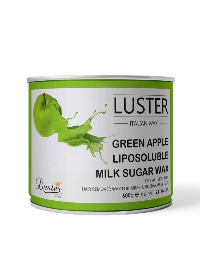 LUSTER Green Apple Hair Removal Wax | Hair Removal Hot Wax For All Types Of Skin | Wax For Extra Soothing | Wax For Women & Men | Hair Removing Body Wax | Face And Eyebrow (Paraben & Sulfate Free) - 600G - Image 1