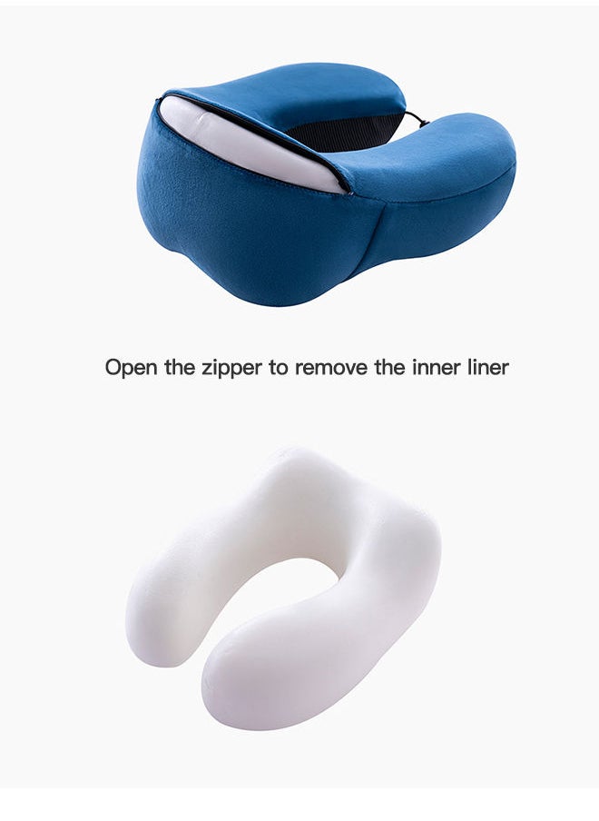 Sharpdo - U-shaped Pillow,Travel Pillow Set Memory Foam U-Neck Pillow Travel Accessories Airplane Travel Kit with 3D Contoured Eye Mask, Earplugs and Storage Bag - Image 1