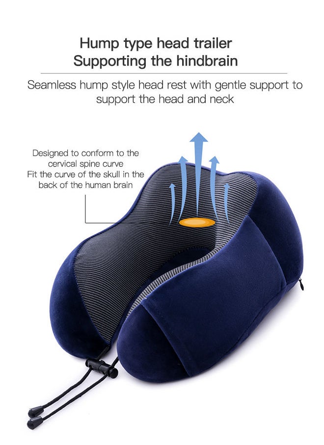 Sharpdo - U-shaped Pillow,Travel Pillow Set Memory Foam U-Neck Pillow Travel Accessories Airplane Travel Kit with 3D Contoured Eye Mask, Earplugs and Storage Bag - Image 1