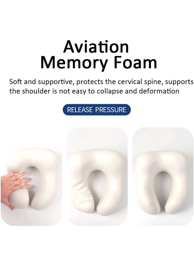 Sharpdo - U-shaped Pillow,Travel Pillow Set Memory Foam U-Neck Pillow Travel Accessories Airplane Travel Kit with 3D Contoured Eye Mask, Earplugs and Storage Bag - Image 1