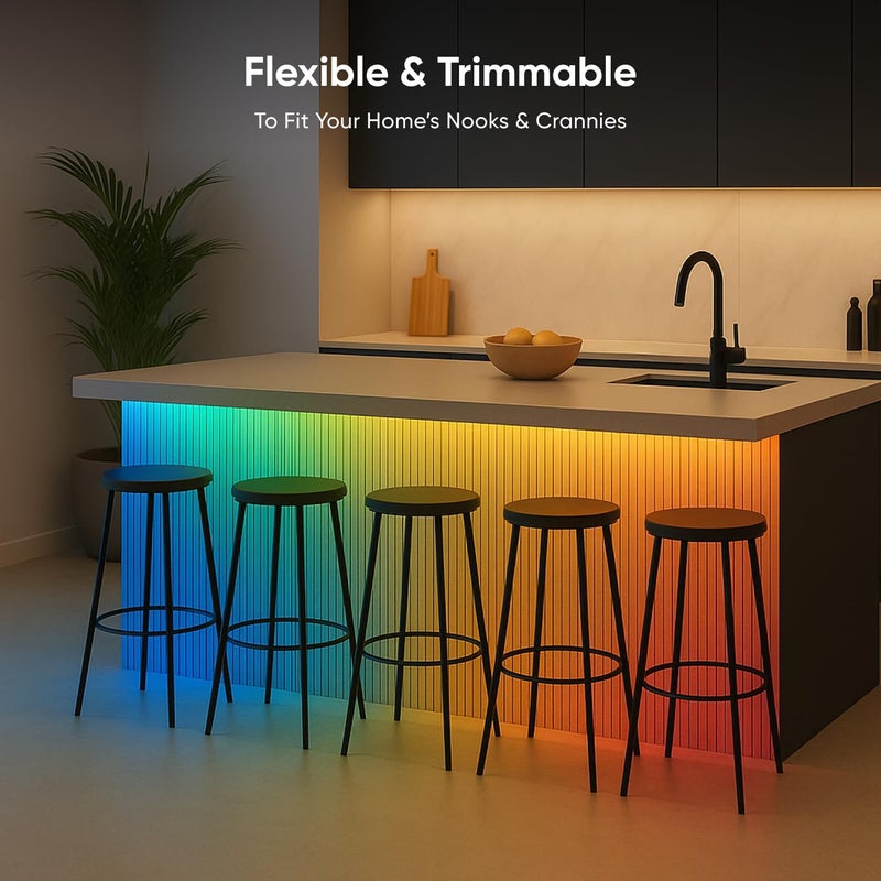 Nanoleaf شرائط إضاءة نانوليف RGBW مع ماتر، 16.4 قدم 50 منطقة لون بلوتوث وواي فاي، أضواء LED ذكية تعمل مع آبل هوم، جوجل هوم، أضواء LED لغرفة النوم، تحكم عبر التطبيق والصوت - Image 5