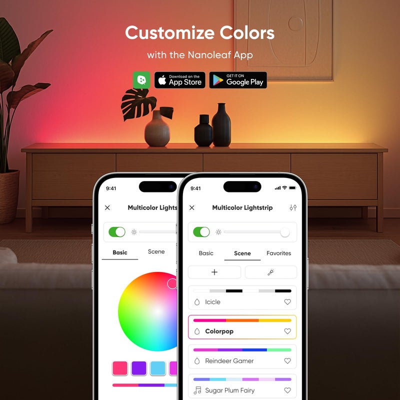 Nanoleaf شرائط إضاءة نانوليف RGBW مع ماتر، 16.4 قدم 50 منطقة لون بلوتوث وواي فاي، أضواء LED ذكية تعمل مع آبل هوم، جوجل هوم، أضواء LED لغرفة النوم، تحكم عبر التطبيق والصوت - Image 4