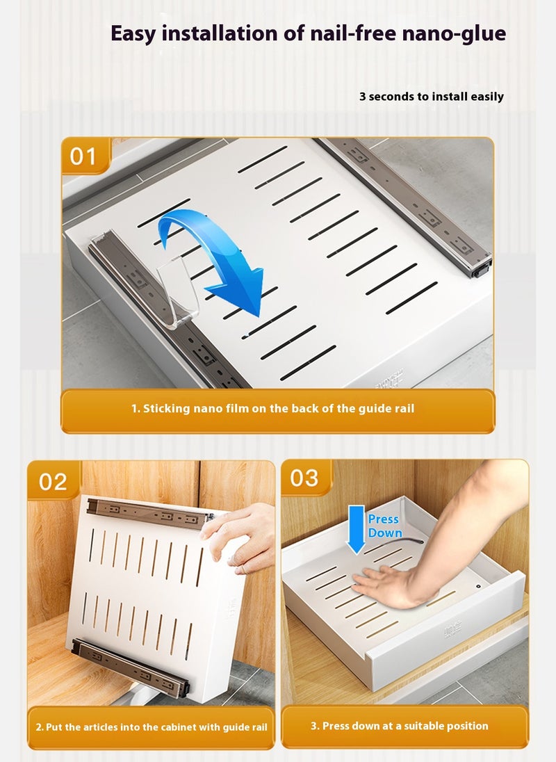 Sharpdo - Kitchen Stainless steel Dishware Storage Rack, Drawer Storage Partition Rack 40*43*7CM - Image 1