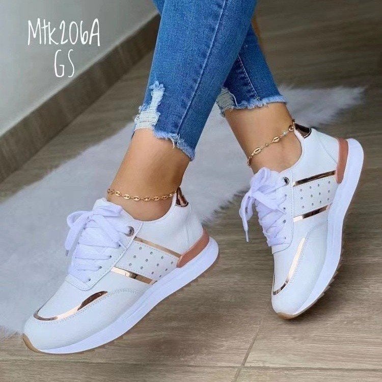 Temu Explosions Cross Strap Casual Round Head Platform Bottom Shoes 2024 Classic Color-Matching Shoes - Image 4