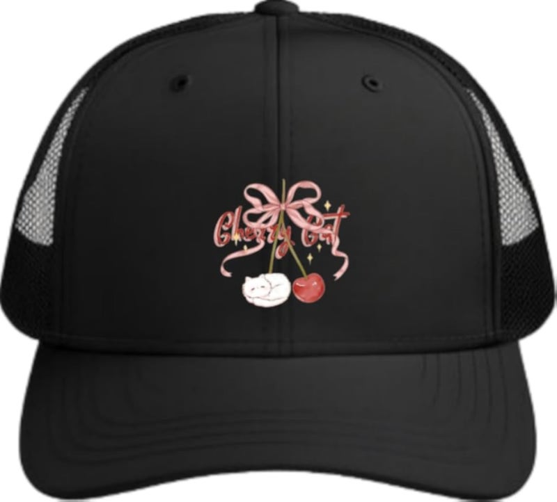 Cherry Cat Planets unisex baseball cap Black