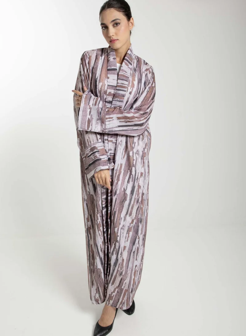 MSquare Fashion Front Open Camouflage Linen Abaya