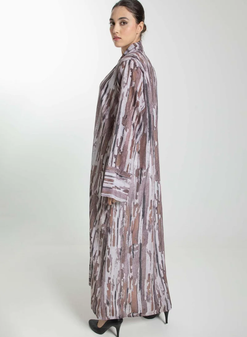 MSquare Fashion Front Open Camouflage Linen Abaya