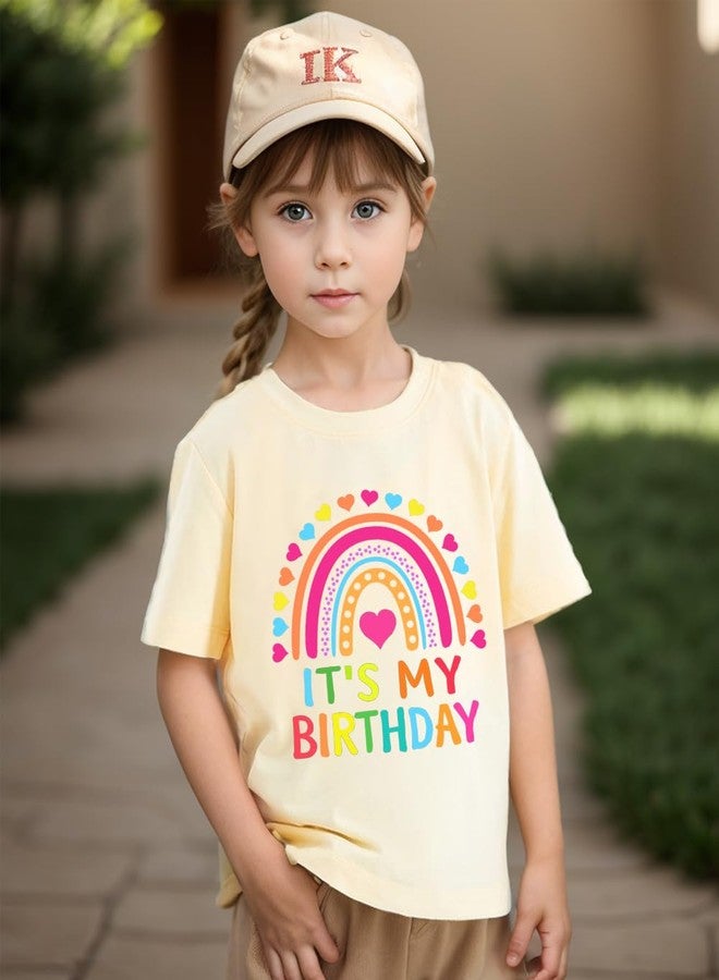 Geoyune Rainbow Birthday Girl Shirts Baby Girls Birthday Outfits Tees Toddler Party T-Shirt Gifts Tops 1-7 Years - Image 5