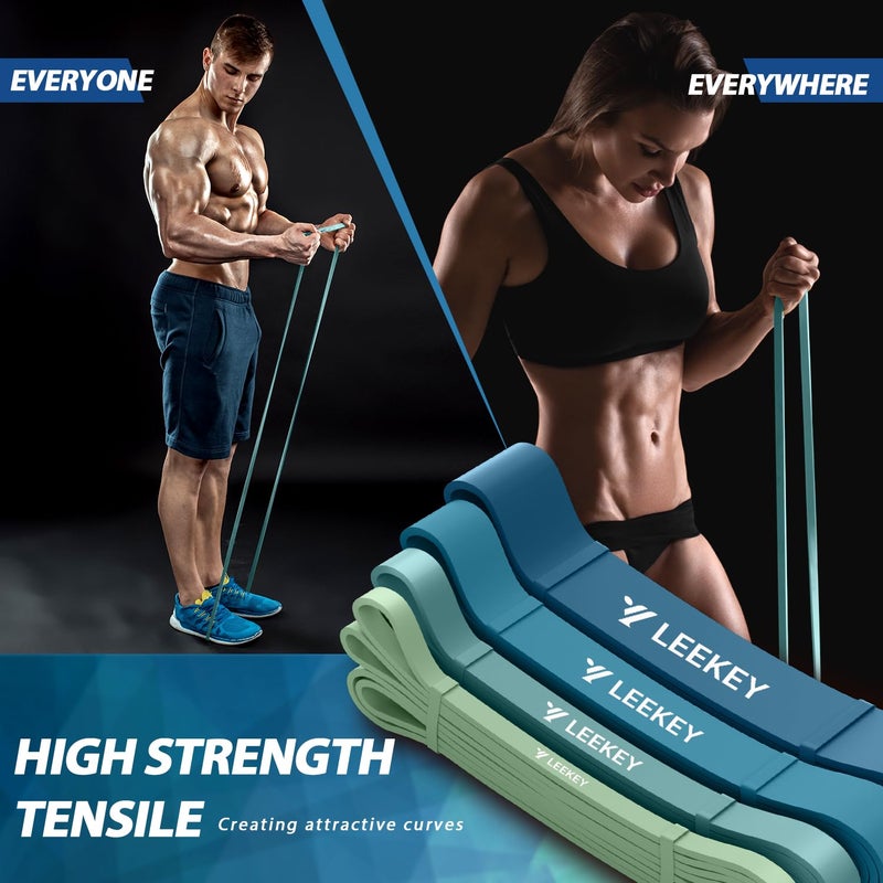 LEEKEY Resistance Bands, Exercise Bands,Pull Up Assist Bands - Bands for Working Out,Band for Men and Women Fitness Training, Physical Therapy,Home Workouts - Image 3
