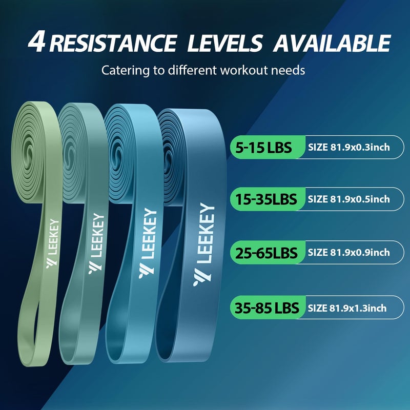 LEEKEY Resistance Bands, Exercise Bands,Pull Up Assist Bands - Bands for Working Out,Band for Men and Women Fitness Training, Physical Therapy,Home Workouts - Image 5