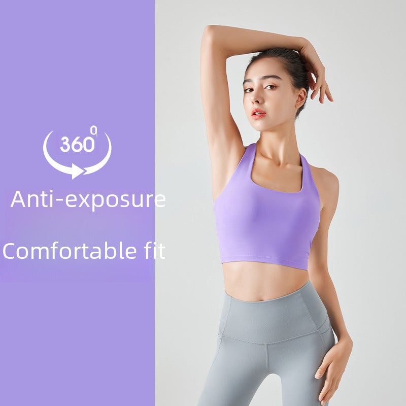 New Halter Sports Bra Top Yoga Gym Lilac  - Image 4