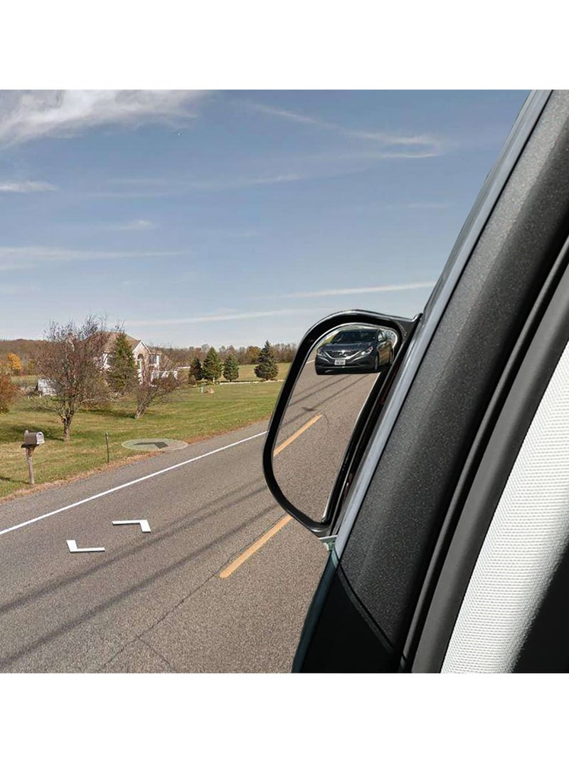 SYOSI Back Passenger Rear View Mirror, Adjustable Blind Spot Mirror, Real Glass, Car Side View Mirror With Convex Surface Stick on B Pillar for Second Row Door Safely Get-Off, 2 PCS - Image 1
