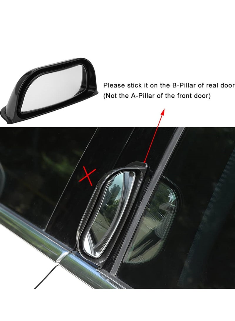 SYOSI Back Passenger Rear View Mirror, Adjustable Blind Spot Mirror, Real Glass, Car Side View Mirror With Convex Surface Stick on B Pillar for Second Row Door Safely Get-Off, 2 PCS - Image 3