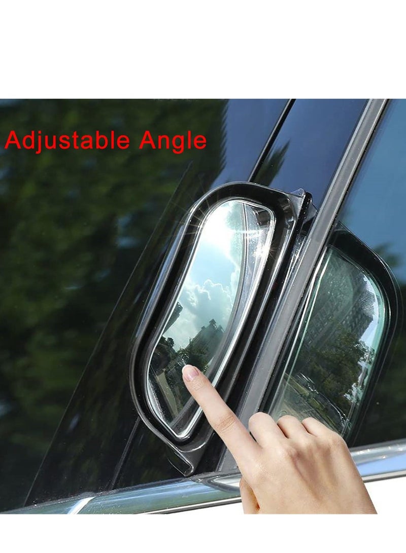 SYOSI Back Passenger Rear View Mirror, Adjustable Blind Spot Mirror, Real Glass, Car Side View Mirror With Convex Surface Stick on B Pillar for Second Row Door Safely Get-Off, 2 PCS - Image 4