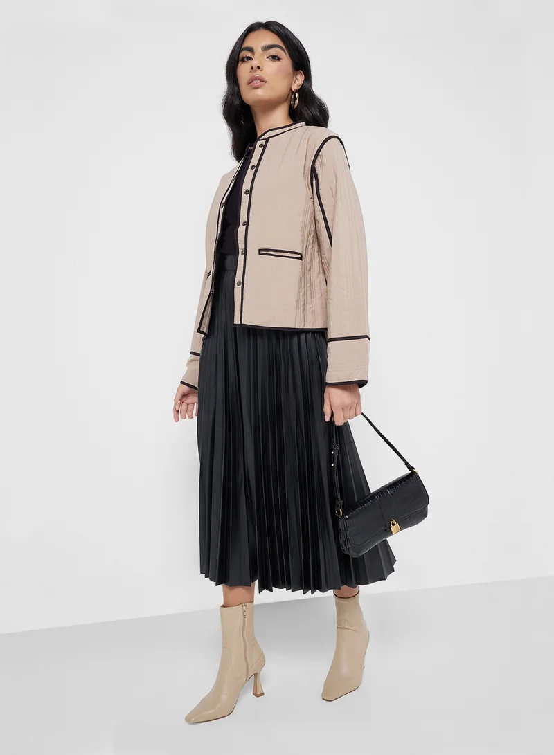 فيرو مودا Pleated High Waist Skirt