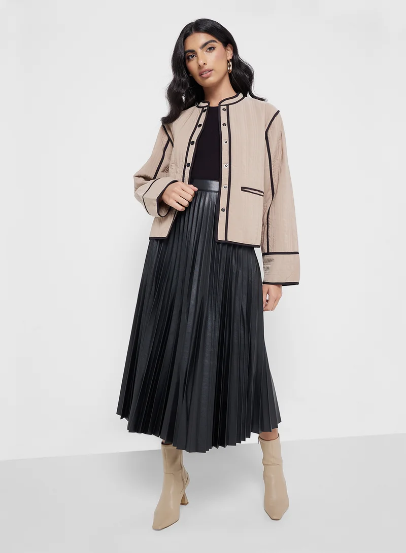 فيرو مودا Pleated High Waist Skirt