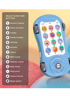Y&D Baby Cell Phone Toy for 1 Year Old Boy, Multi-Function Car with Music, Star Projector, Kids Pretend Learn Call & Chat, Early Education 2 3 Toddler Girl Boy  - Image 4
