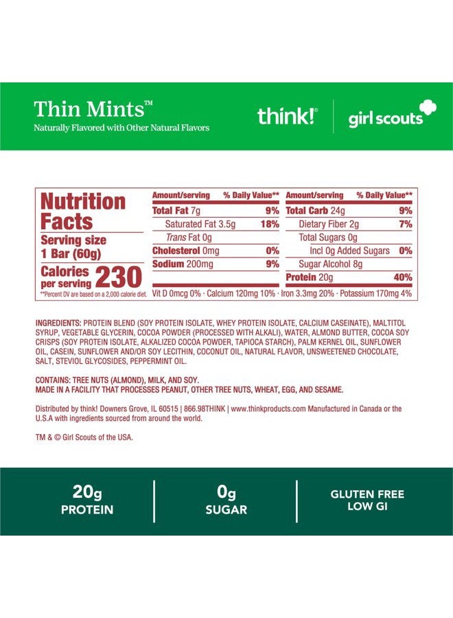 think! Protein Bars, High Protein Snacks, Gluten Free, Low Sugar Energy Bar with Whey Protein Isolate- Chocolate Mint, Pack of 10 - Image 4
