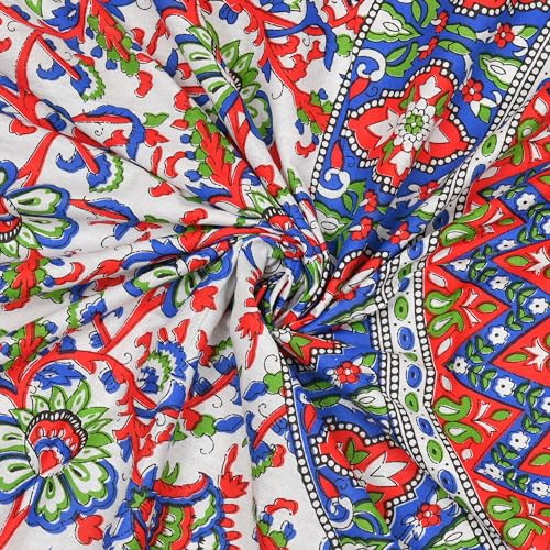 RajasthaniKart® Comfort Rajasthani Jaipuri Traditional Sanganeri Print 144 TC 100% Cotton Single Bedsheet with 1 Pillow Covers (Single, Blue) - Image 4