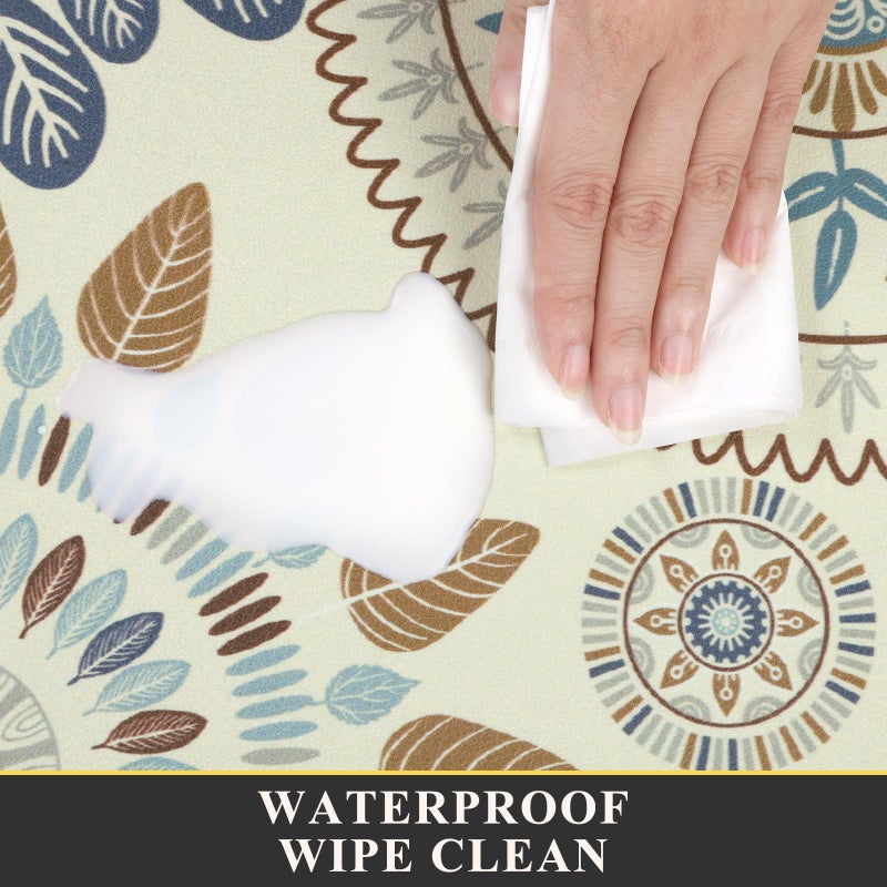Pauwer Boho Kitchen Rugs Set of 2 Anti Fatigue Mats for Kitchen Floor Cushioned Kitchen Rugs and Mats Non Skid Waterproof Kitchen Runner Comfort Standing Mat - Image 3