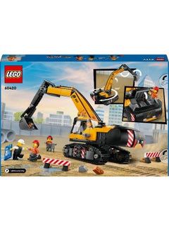 LEGO LEGO City Yellow Construction Excavator Toy Digger 60420 Building Toy Set (633 Pieces)  - Image 2
