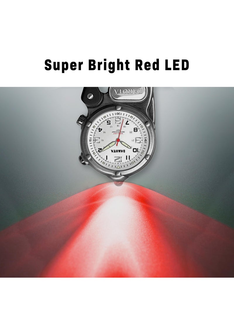Dakota Dakota Mini Clip Microlight, Clip Watch, Flashlight and Watch, Outdoor Gifts for Men and Women, Use for Fishing Hunting, and More, Tactical Watch with LED Flashlight  - Image 5