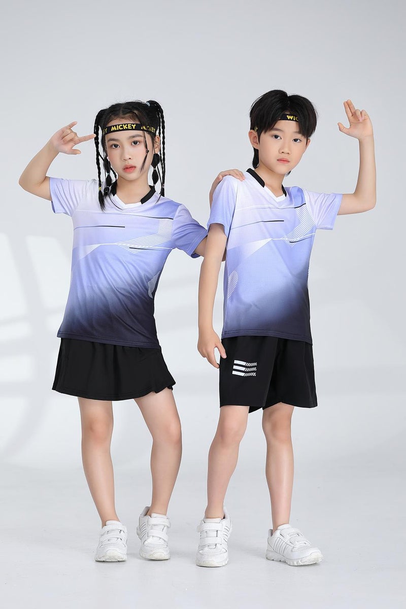 Generic Premium Unisex Badminton Apparel Set 1885 netting children's clothing light purple black dress 