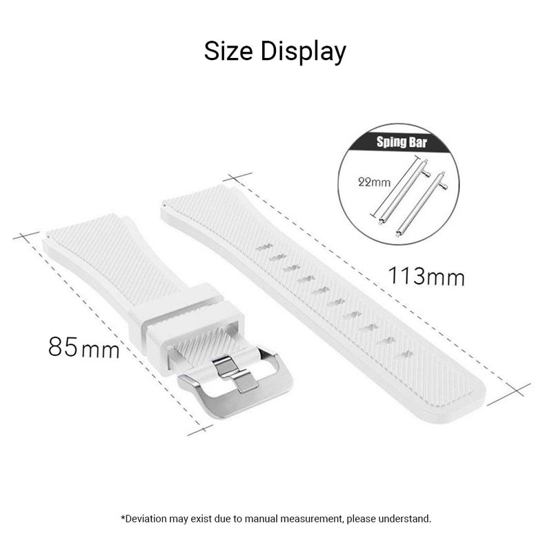 22mm Silicone Watch Strap Band Replacement with Buckle Stripe Surface Black - Image 5