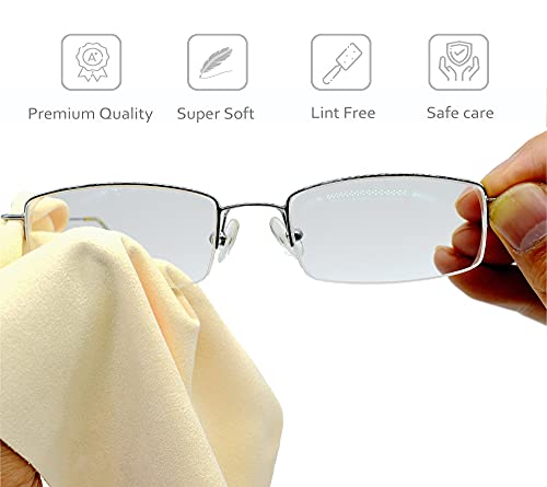 Earnestine 10 Pack 6" x 7" Premium Thick Microfiber Eyeglasses Cleaning Cloth for Glasses,Safe No Color Bleeding Eyeglass Cloth, Soft Microfiber Eyeglass Cloths,Lint Free Lens Cloth - Image 2