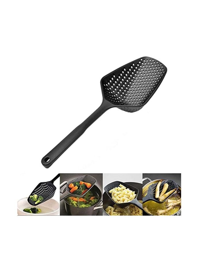 CLICKMART Scoop Colander Strainer Spoon Black - Image 1