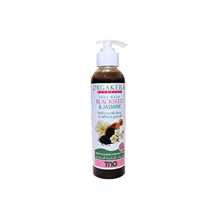 Orgakera cleanser face wash black seed&jasmine deep cleaning for oily skin-24h moistrise-250ml - Image 1