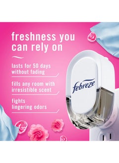 febreze Febreze Plug In Air Freshener, Odor-Fighting Scented Oil Starter Kit, Air Fresheners for Home and Bathroom and Kitchen, Long Lasting for Strong Odors, Downy April Fresh Scent, Warmer + 2 Refill  - Image 2