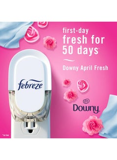 febreze Febreze Plug In Air Freshener, Odor-Fighting Scented Oil Starter Kit, Air Fresheners for Home and Bathroom and Kitchen, Long Lasting for Strong Odors, Downy April Fresh Scent, Warmer + 2 Refill  - Image 4
