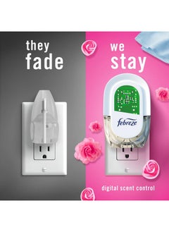 febreze Febreze Plug In Air Freshener, Odor-Fighting Scented Oil Starter Kit, Air Fresheners for Home and Bathroom and Kitchen, Long Lasting for Strong Odors, Downy April Fresh Scent, Warmer + 2 Refill  - Image 5