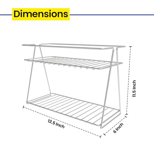 WonderStand NIMBUS | 2-Tier Countertop Spice Rack Storage Shelf Organizer and Home/Kitchen Spice Rack (Stainless Steel) - Image 3