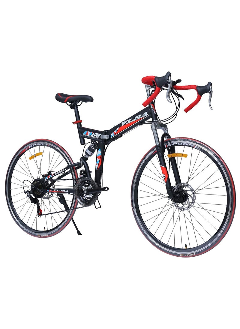 Racing bicycle 700c road bike 27 inch Folding Bicycle With Suspension (black/red) - pzsku/Z1DB4DD574D7D6AB57EC4Z/45/_/1696326663/f62c517c-eac2-4121-91ad-1b8ba03fe39d