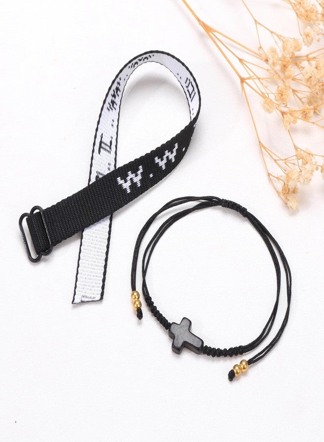 Raicegs WWJD Bracelet Cross String Bracelets for Women Men Christian Gift Jesus Bracelets Faith Religious Easter Christian Jewelry for Women - Image 4