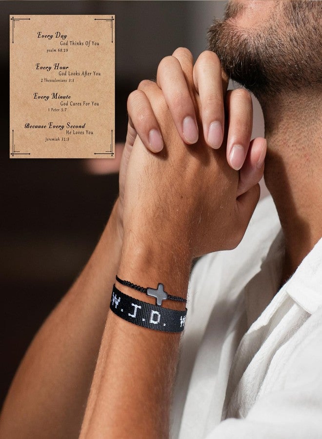 Raicegs WWJD Bracelet Cross String Bracelets for Women Men Christian Gift Jesus Bracelets Faith Religious Easter Christian Jewelry for Women - Image 5