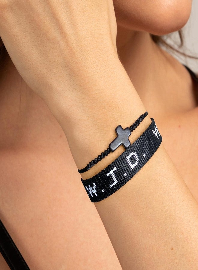 Raicegs WWJD Bracelet Cross String Bracelets for Women Men Christian Gift Jesus Bracelets Faith Religious Easter Christian Jewelry for Women - Image 2