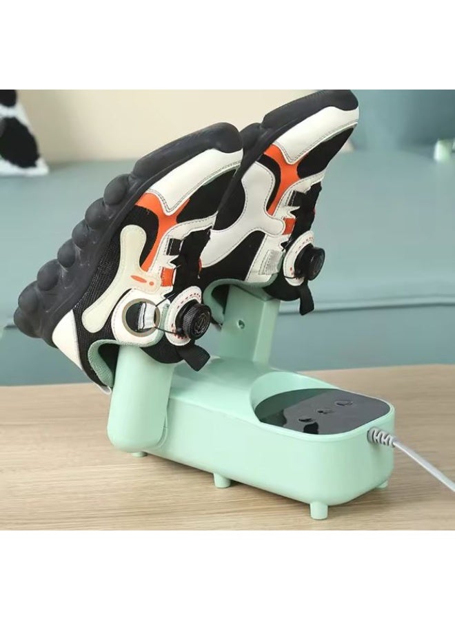 Smart dual electric shoe dryer with warm air technology – Fast and safe drying for all types of shoes and boots. Removes moisture, odors, and bacteria. Maintains shoe shape and extends life. Modern, energy-saving design with temperature and time control. Suitable for home and travel. (Green) 4584 - Image 3