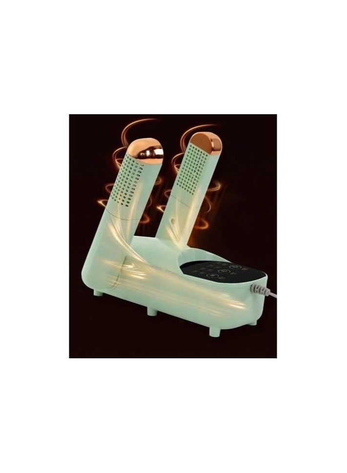 Smart dual electric shoe dryer with warm air technology – Fast and safe drying for all types of shoes and boots. Removes moisture, odors, and bacteria. Maintains shoe shape and extends life. Modern, energy-saving design with temperature and time control. Suitable for home and travel. (Green) 4584 - Image 5
