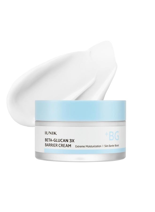 iUNIK Beta-Glucan 3X Barrier Cream – Beta-Glucan, Shea Butter & Panthenol Deep Hydration Cream Moisturizer for Barrier Strengthening, Korean Skincare for Dry & Sensitive Skin, 50ml / 1.69 fl oz - Image 1
