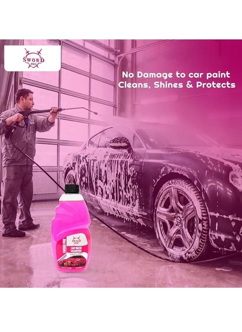 Sword Pro - 2-in-1 Car Shampoo and Polish, Powerful Formula for Removing Tough Dirt, Polishing, and Protecting Paint, Cherry Scent, 500 ml. - Image 1