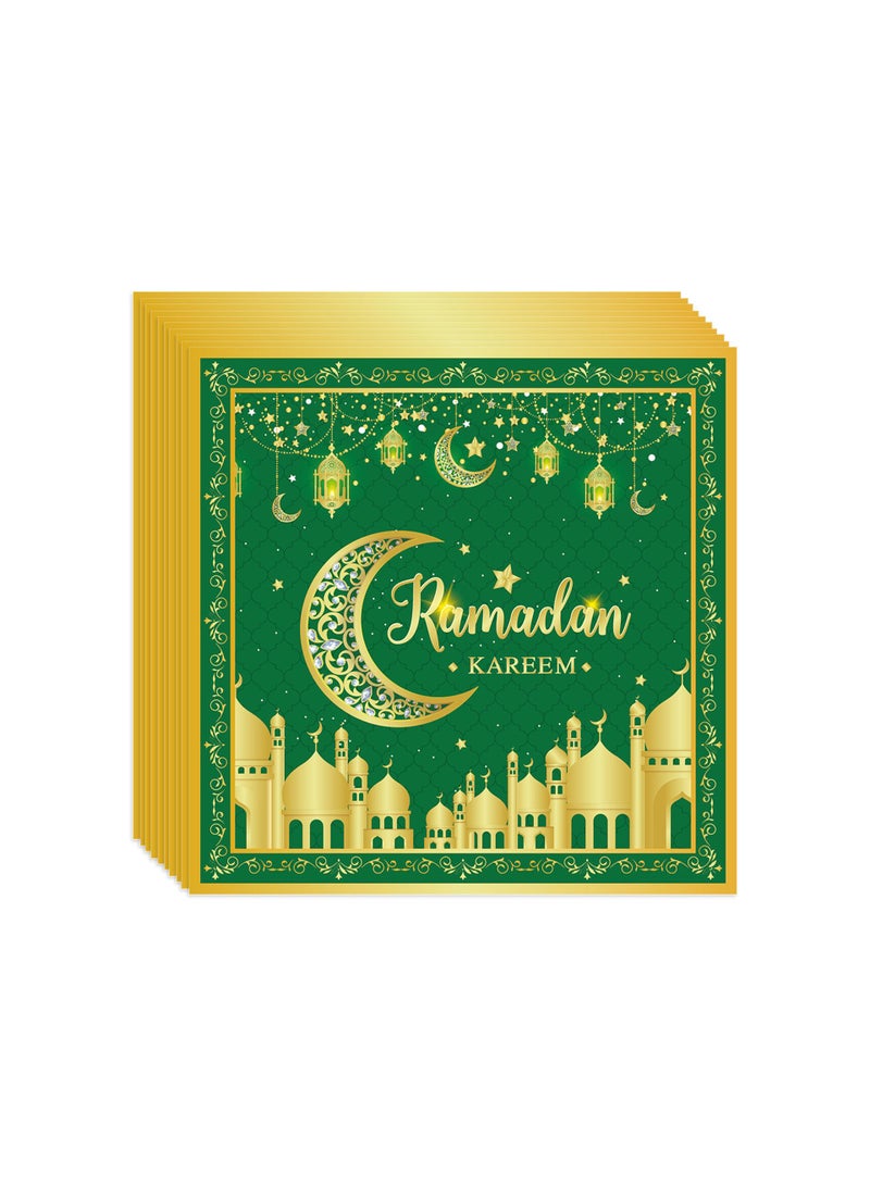 general 170 Pcs Ramadan Party Supplies Decorations For Home Eid Ramadan Mubarak Banner Black And Gold Plates And Napkins Set Disposable Paper Plates Napkins Banner Tablecloth For Ramadan Party Decorations - Image 4