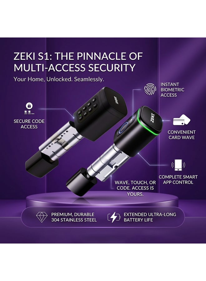 ZEKI S1 Multi-Access Cylinder Smart Lock - Image 2