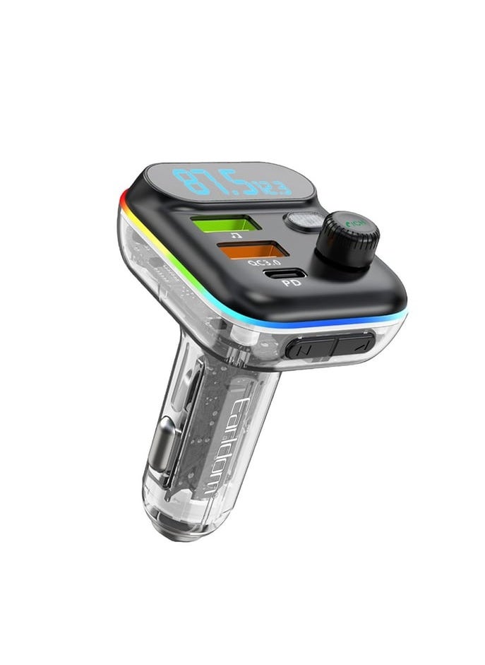 Earldom "EARLDOM M80 Bluetooth USB 3.0 and Type-C PD Fast Charge FM Transmitter Black"  - Image 1