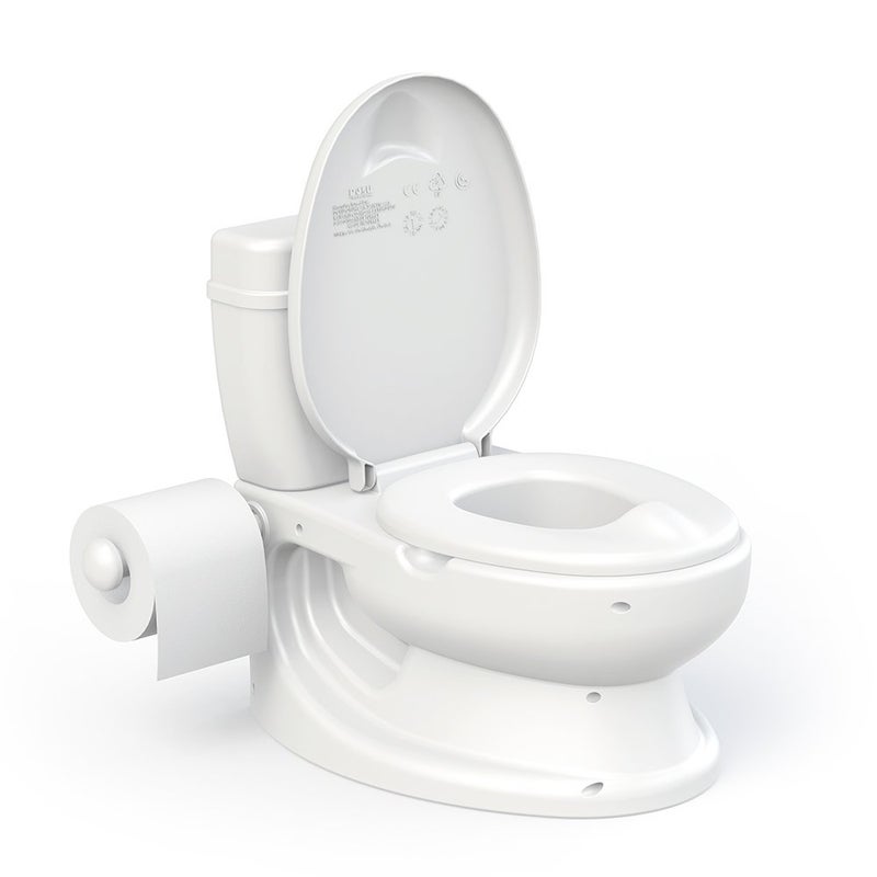Toylet Potty Training Toilet Seat | Toddler Potty Training with Comfy Seat Cover, Tank Storage & Paper Roll Holder | Easy to Empty and Clean | Soft & Comfortable Potty Trainer for Boys & Girls (White) - Image 1